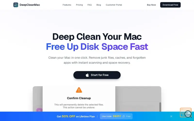 Screenshot of DeepCleanMac