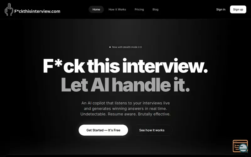 Screenshot of Fuck This Interview