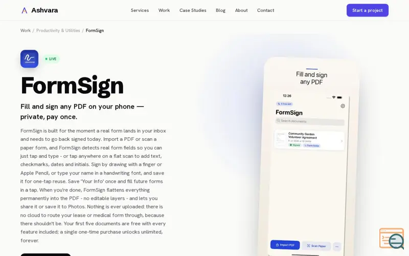 Screenshot of FormSign - Fill & Sign PDF