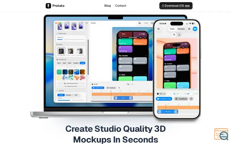 Screenshot of Protato 3D Mockup Generator