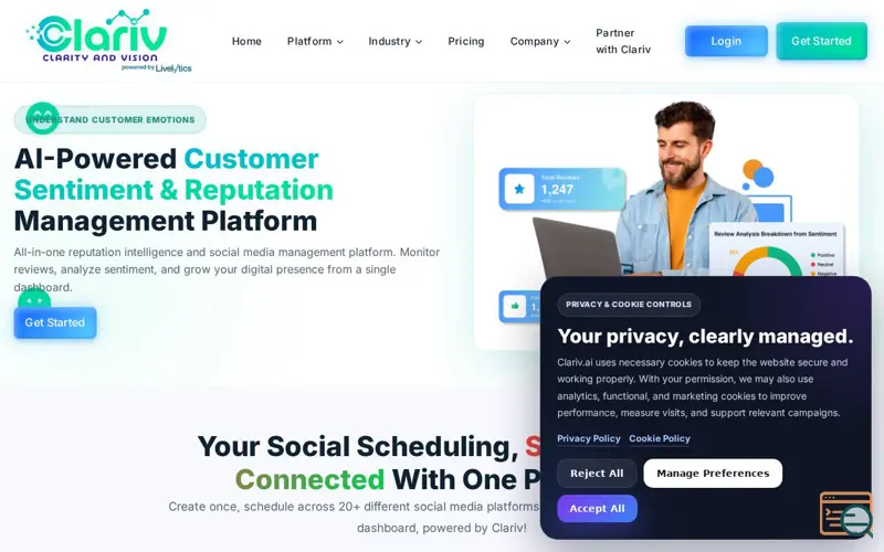 Screenshot of Clariv