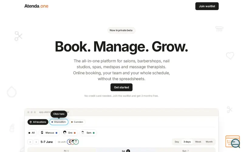Screenshot of Atenda.one