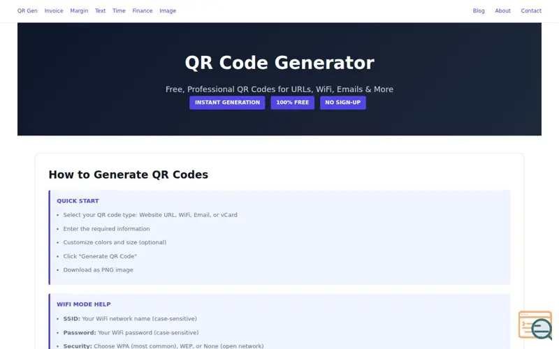 Screenshot of BizQRGen
