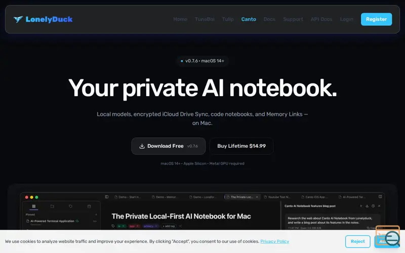 Screenshot of Canto
