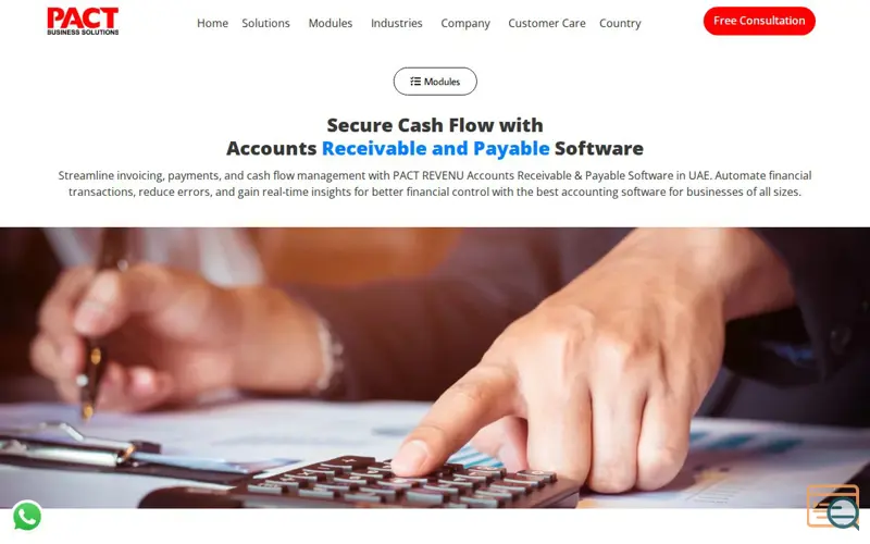 Screenshot of Accounts Receivable and Payable Software, a launch using Click to Chat