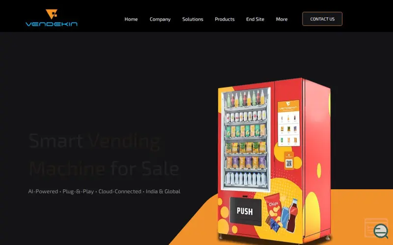 Screenshot of Vendekin | Smart Vending Made Simple, a launch using PurpleBear