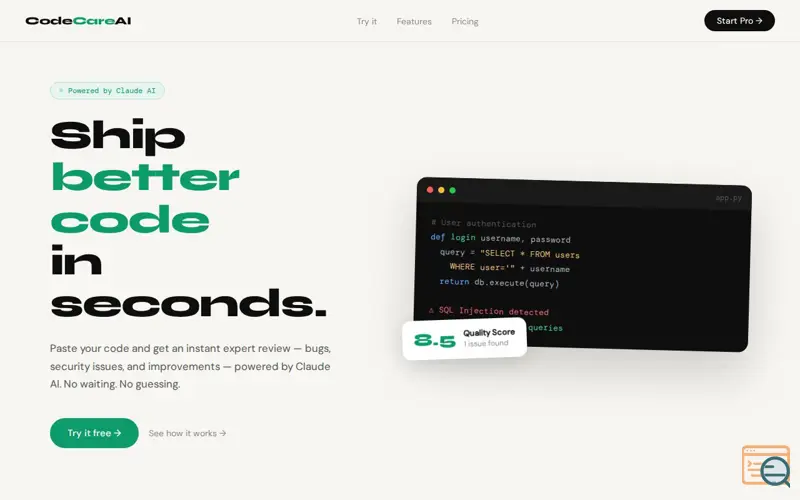 Screenshot of CodeCare AI