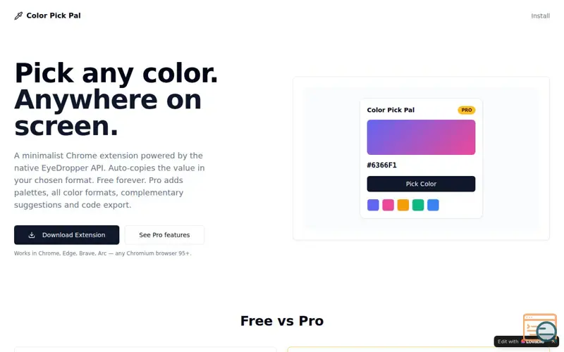 Screenshot of Color Pick Pal