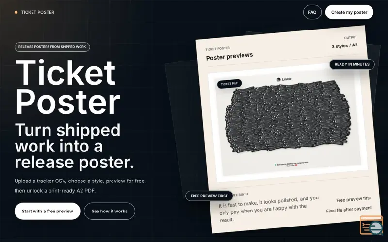 Screenshot of TicketPoster