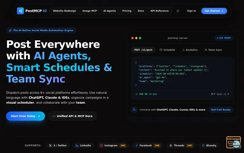 Screenshot of PostMCP AI