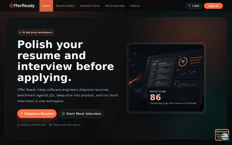 Screenshot of Offer Ready