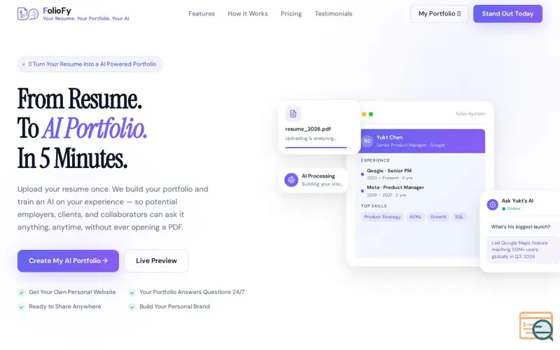 Screenshot of Folio-Fy