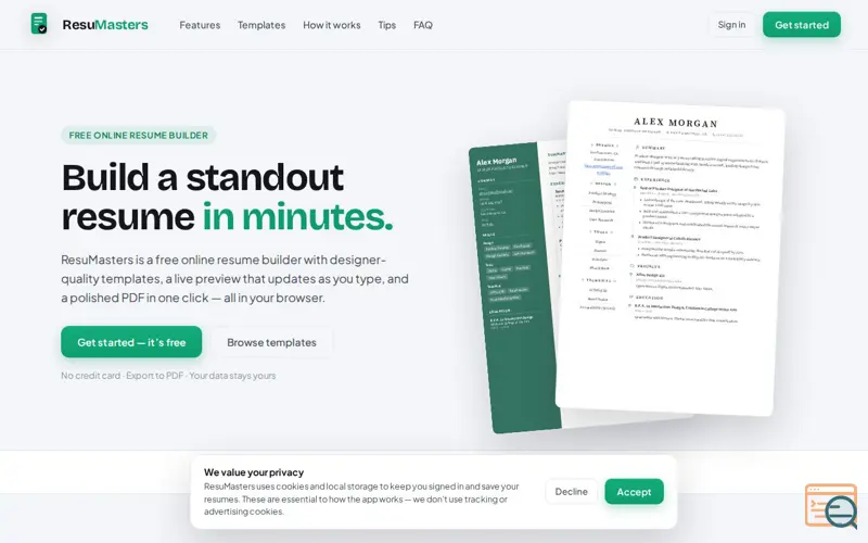 Screenshot of ResuMasters