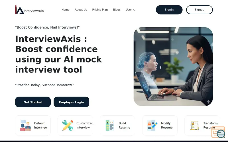 Screenshot of Interview Axis, a launch using SolidHosting