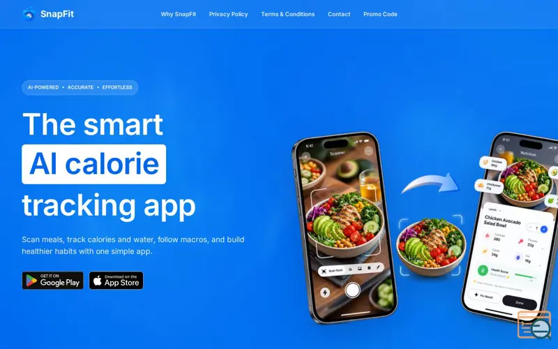 Screenshot of SnapFit 2.0 