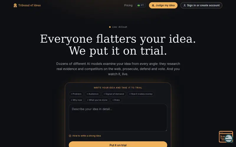 Screenshot of Tribunal of Ideas