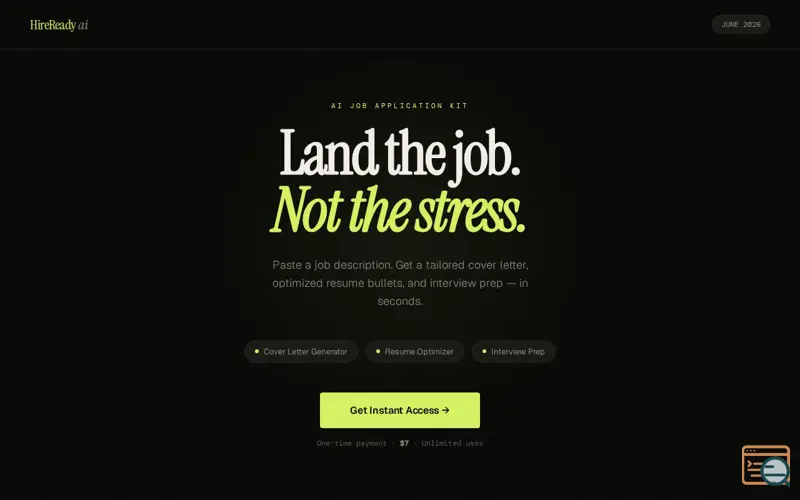 Screenshot of HireReady