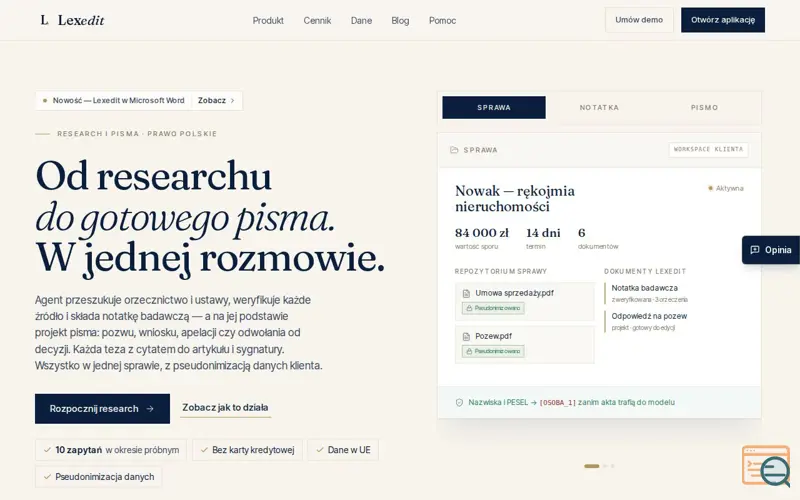 Screenshot of Lexedit.ai