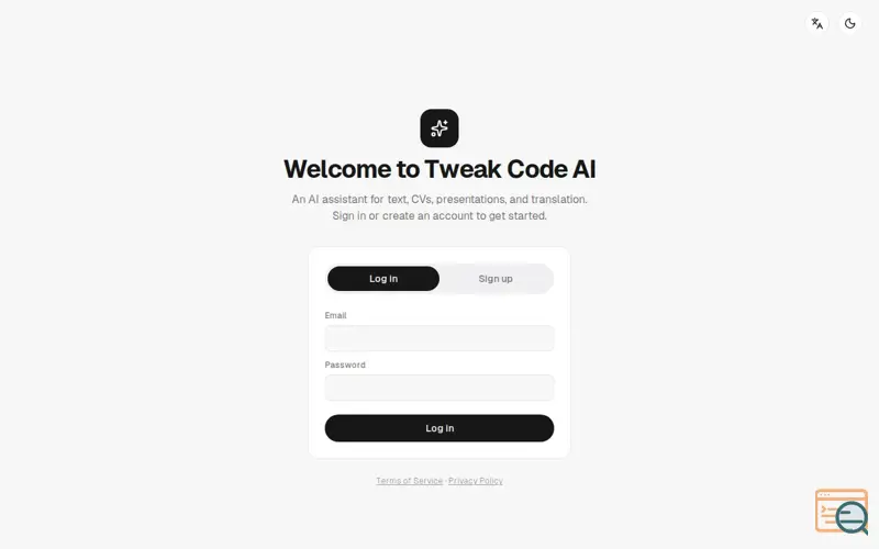Screenshot of tweak AI
