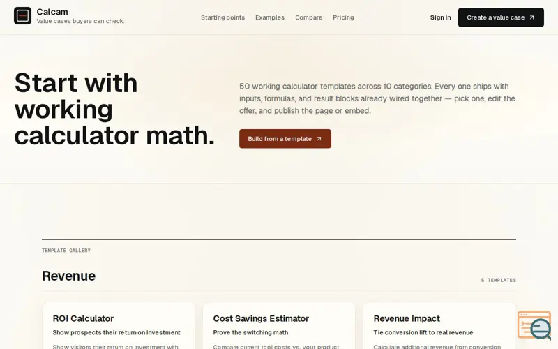 Screenshot of Calcam