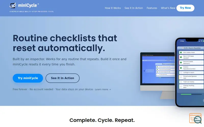 Screenshot of miniCycle