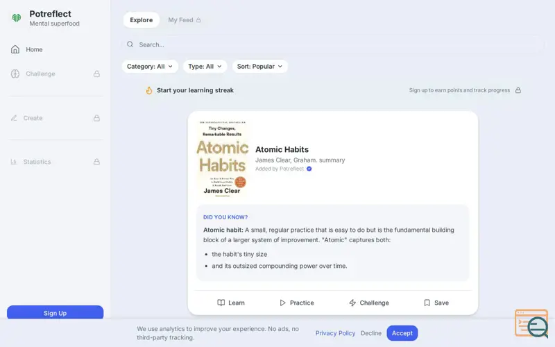 Screenshot of Potreflect