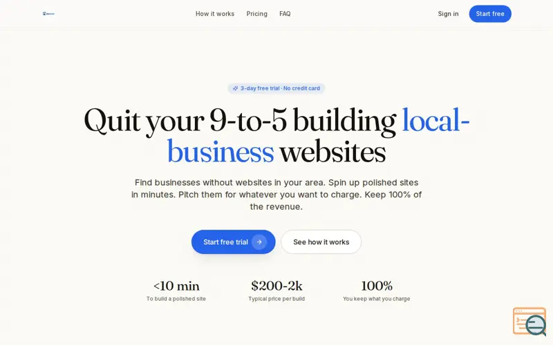 Screenshot of BizShark-Find/Sell Local Biz w/o Website
