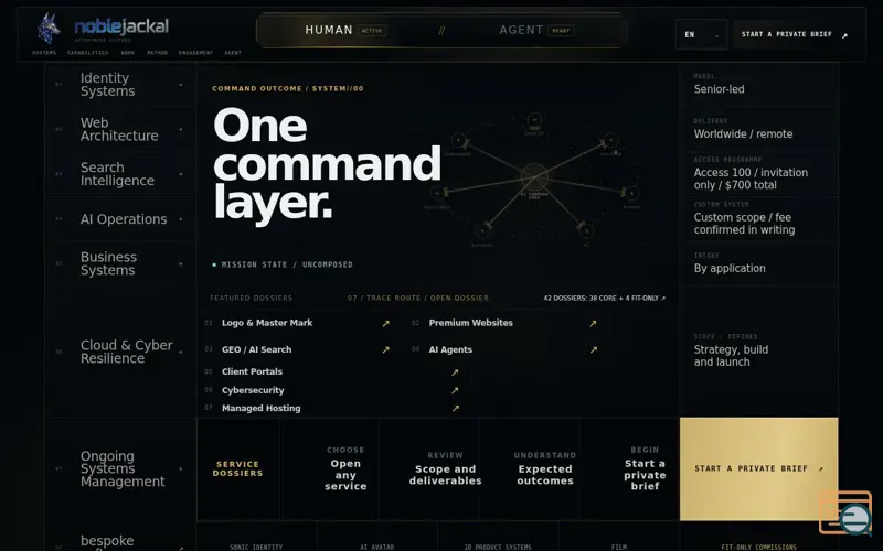 Screenshot of NobleJackal | Autonomous Digital Systems