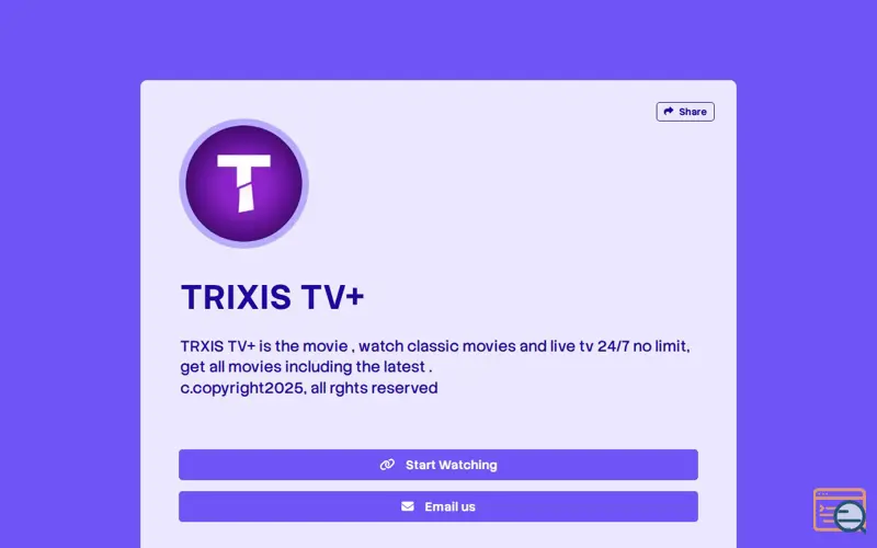 Screenshot of TRIXIS TV+