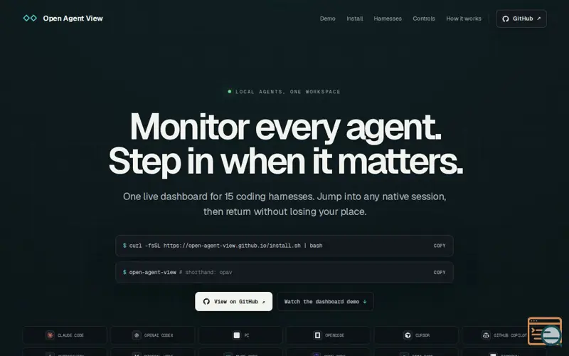 Screenshot of open-agent-view
