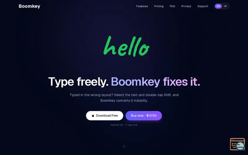 Screenshot of Boomkey