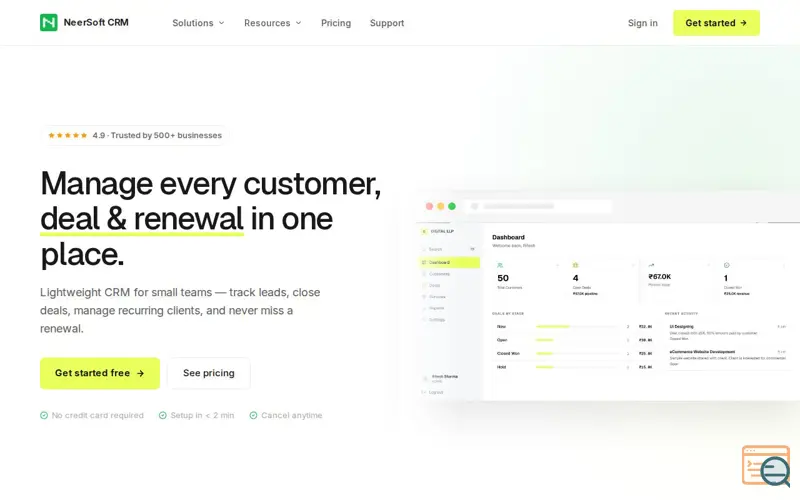 Screenshot of NeerSoft CRM
