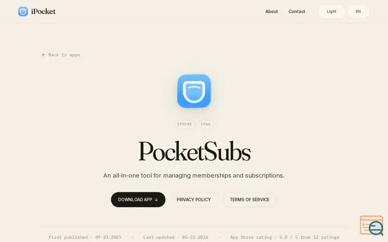 Screenshot of PocketSubs