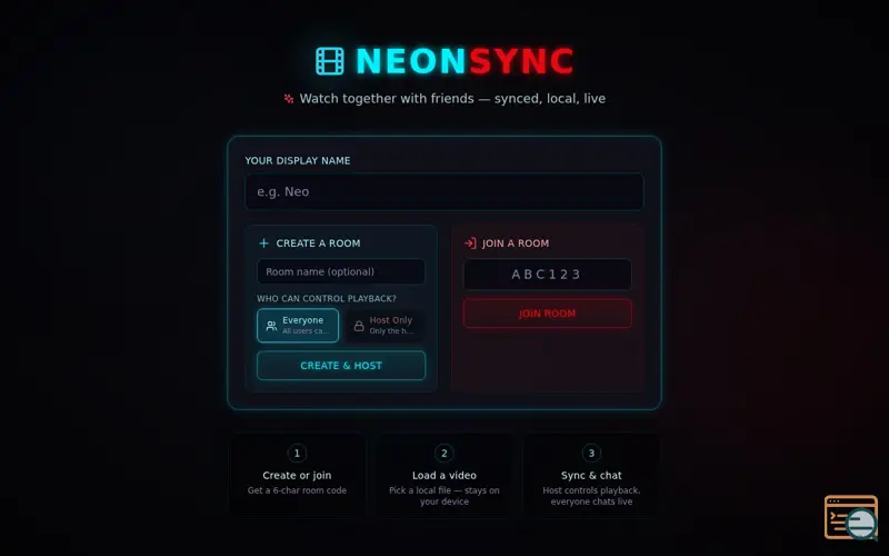 Screenshot of NeonSync