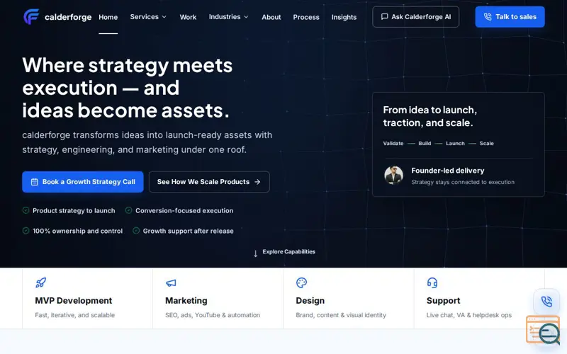 Screenshot of Calderforge Launch