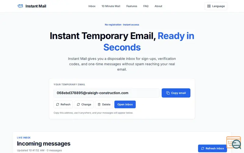 Screenshot of Instant Mail