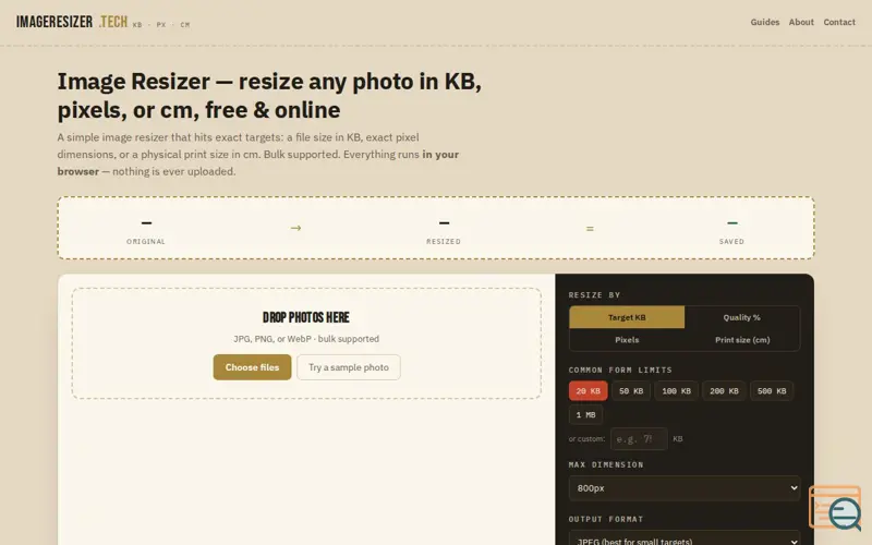 Screenshot of Image Resizer - Free Image Resizer