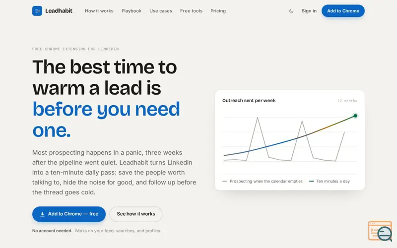 Screenshot of Leadhabit