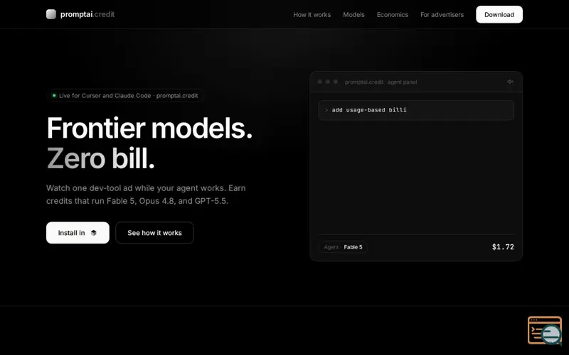 Screenshot of promptai.credit
