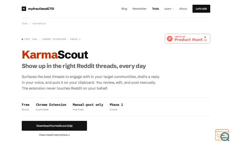 Screenshot of KarmaScout