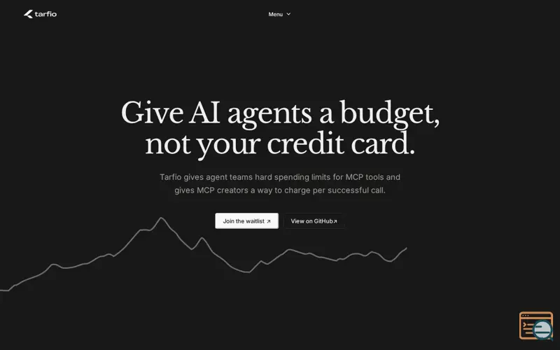 Screenshot of AI Agent Budgets & MCP Usage Billing | Tarfio, a launch using FastFox