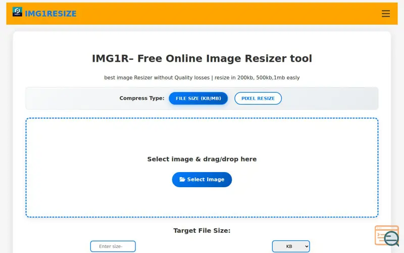 Screenshot of IMG1RESIZE