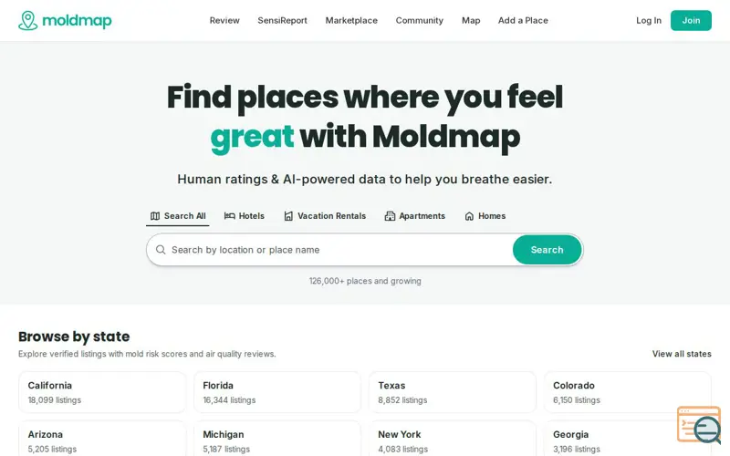 Screenshot of Moldmap