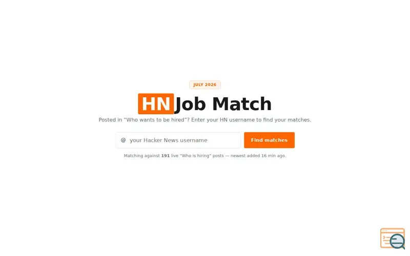 Screenshot of Hn-job-match-production