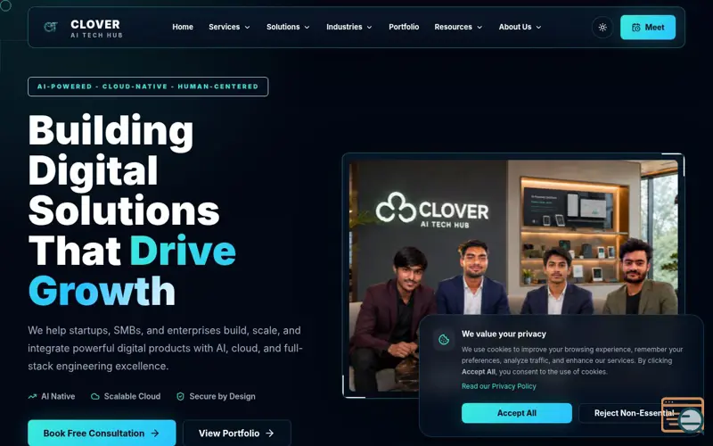 Screenshot of Clover AI Tech Hub