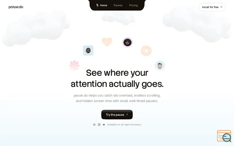 Screenshot of pause.do