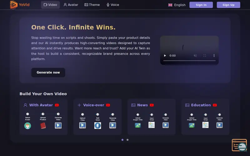 Screenshot of YaVid