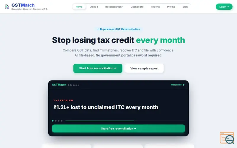 Screenshot of GSTMatch