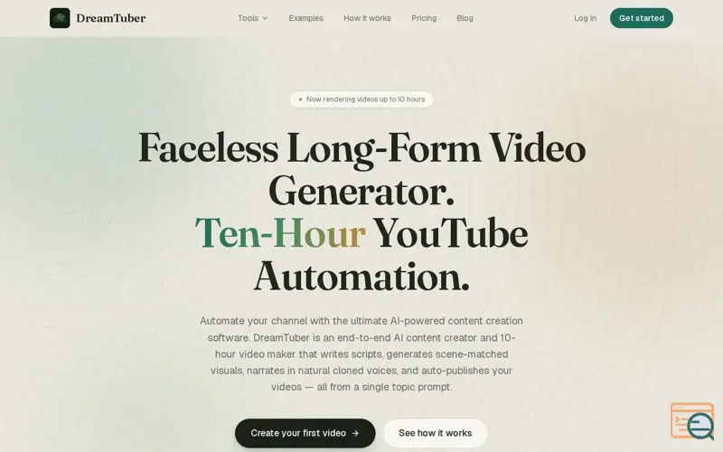 Screenshot of DreamTuber