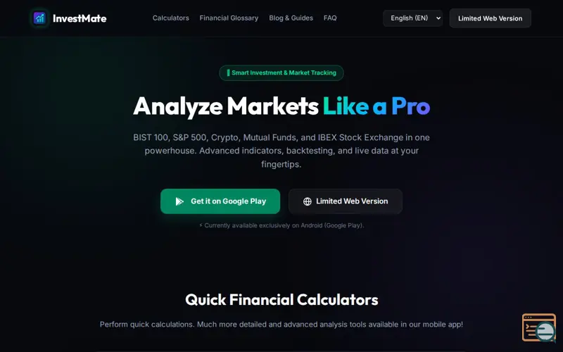 Screenshot of InvestMate
